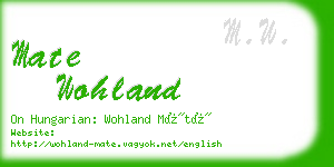 mate wohland business card